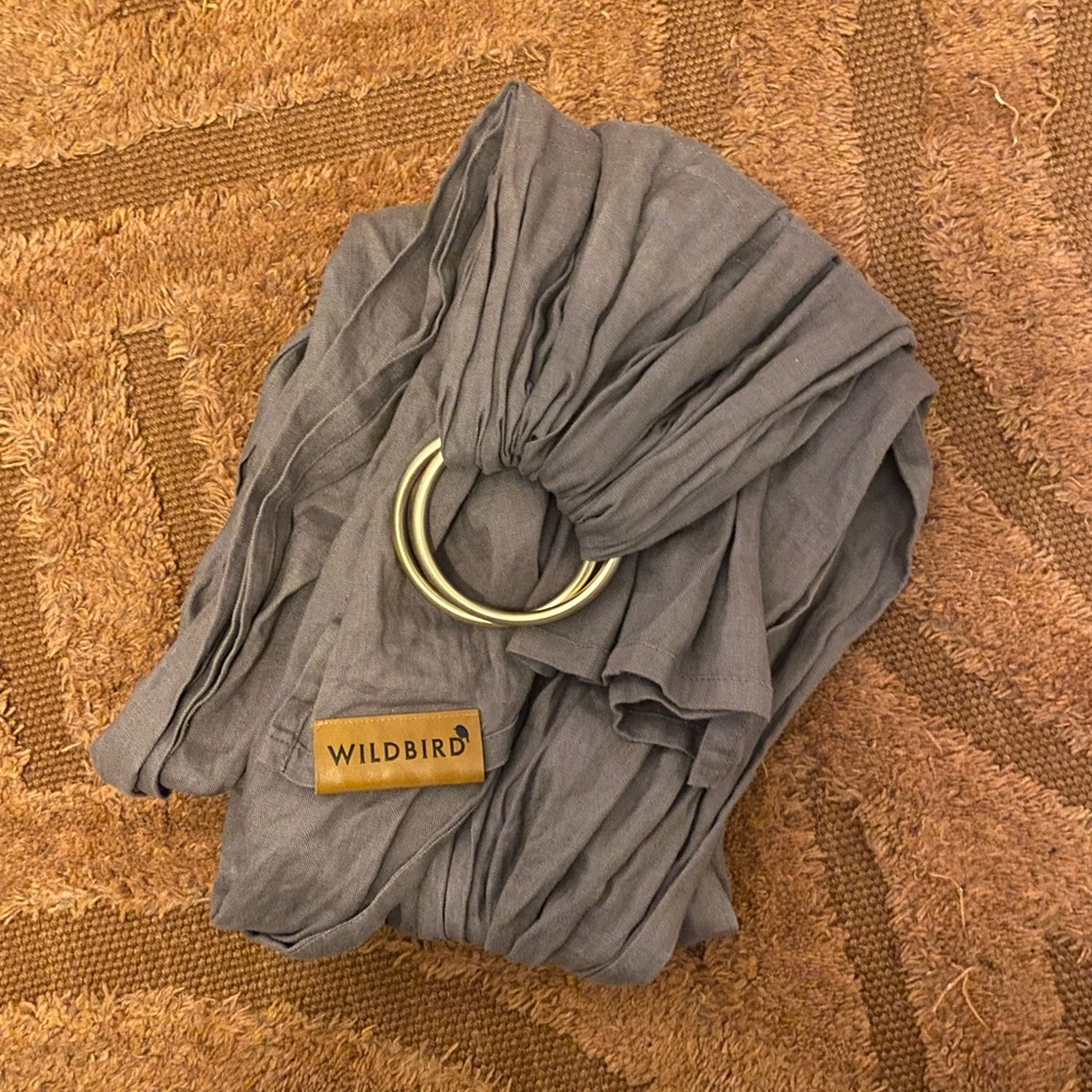 WILDBIRD- Linen ring sling, violet/grayish color